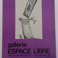 Affiche pour l'exposition Henry Lejeune , à la galerie Espace Libre (waterloo) , du 17 novembre au décembre 1988.